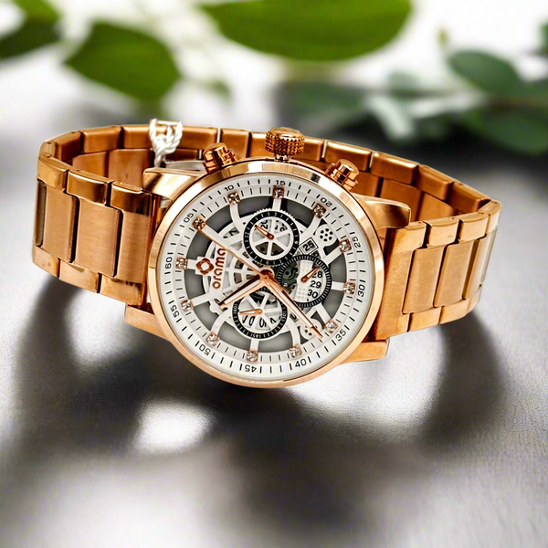 Orama QR4700 Men’s Luxury Watch – Rose Gold | Date Display | Butterfly Clasp | Original High-Quality Design