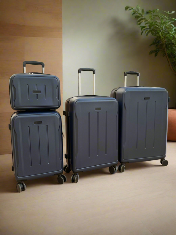 Flieger 25331 Luggage Set – Dark Blue | ABS Hard Shell, Spinner Wheels, TSA Lock, Telescopic Handle (Cabin, Medium & Large Sizes)