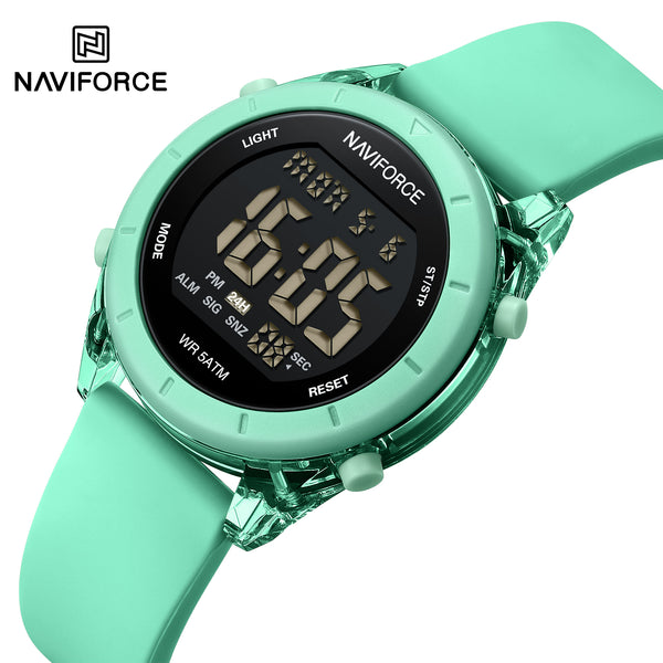 🛍️✨ Naviforce NF7108 Ladies Fashion Digital Watch – Silicone Strap, 5ATM Waterproof, Sporty & Stylish Gift