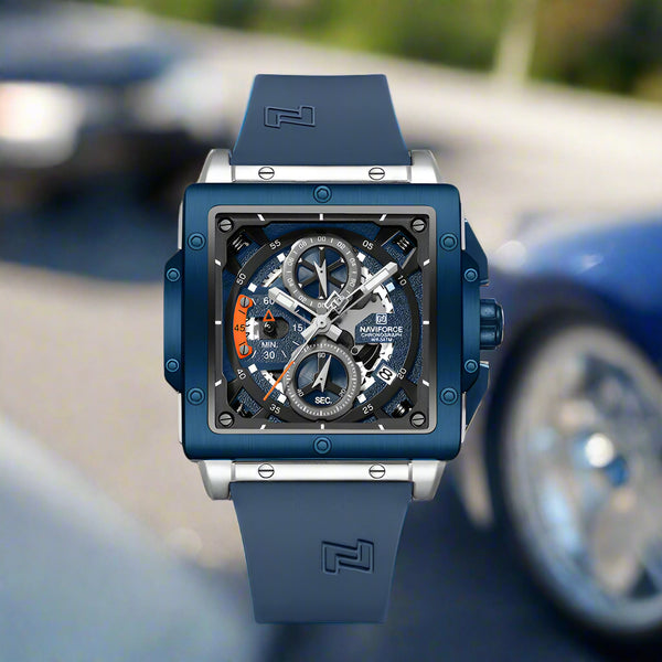NF8064 Men's Square Sports Watch – Waterproof, Luminous, Quartz Chronograph